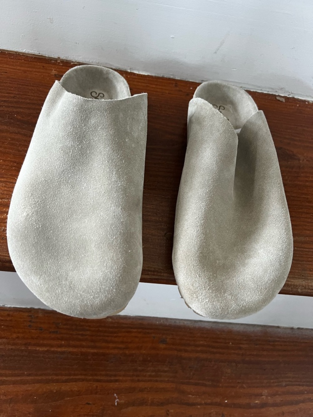 Seychelles Neutral Suede Slip-On Clog Mules